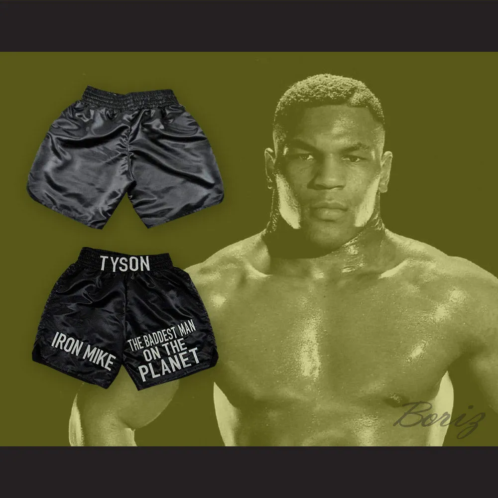 Iron Mike Tyson The Baddest Man on the Planet Black Boxing Shorts
