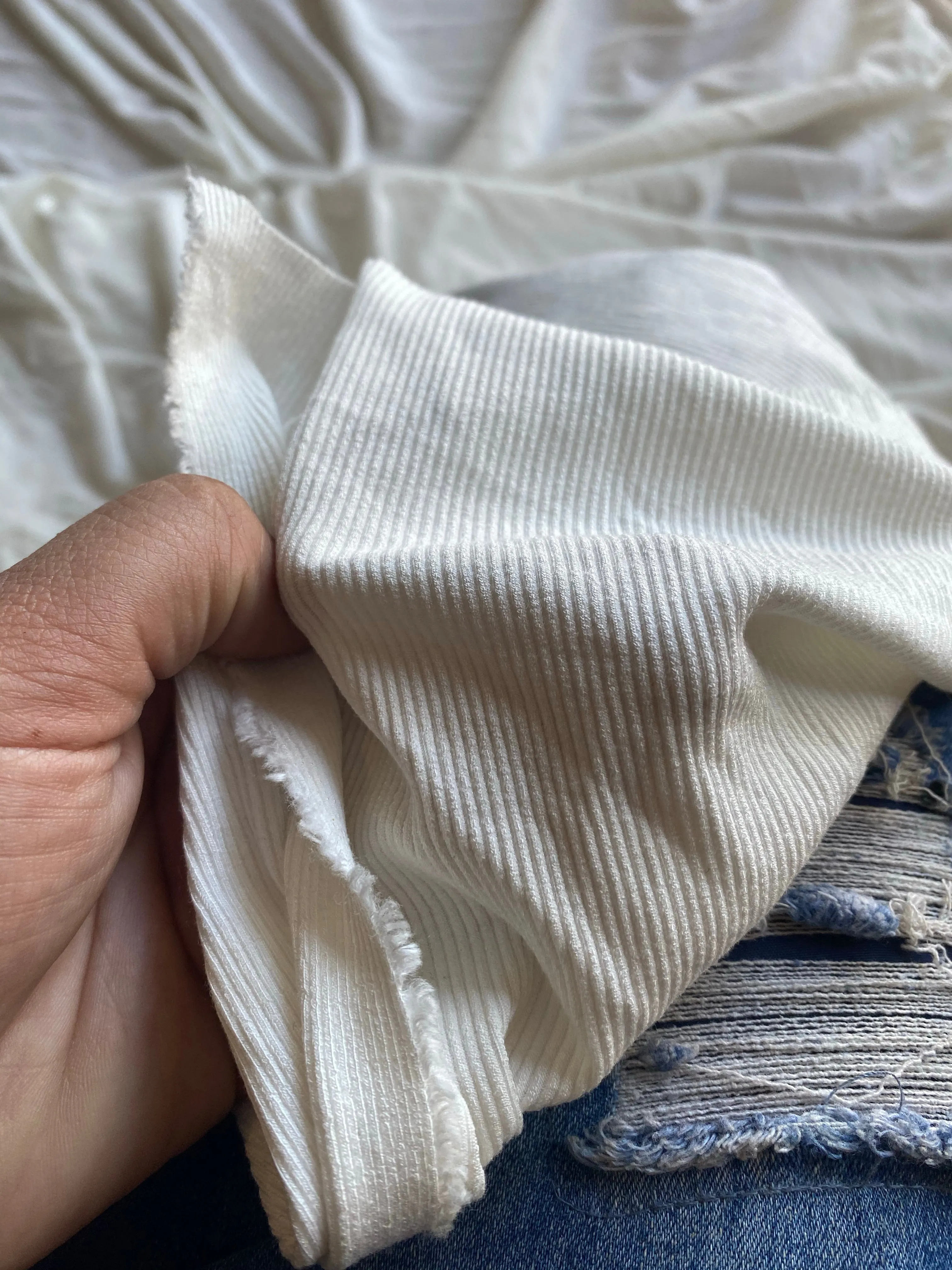 Ivory 1x1 Heavy Ribbed