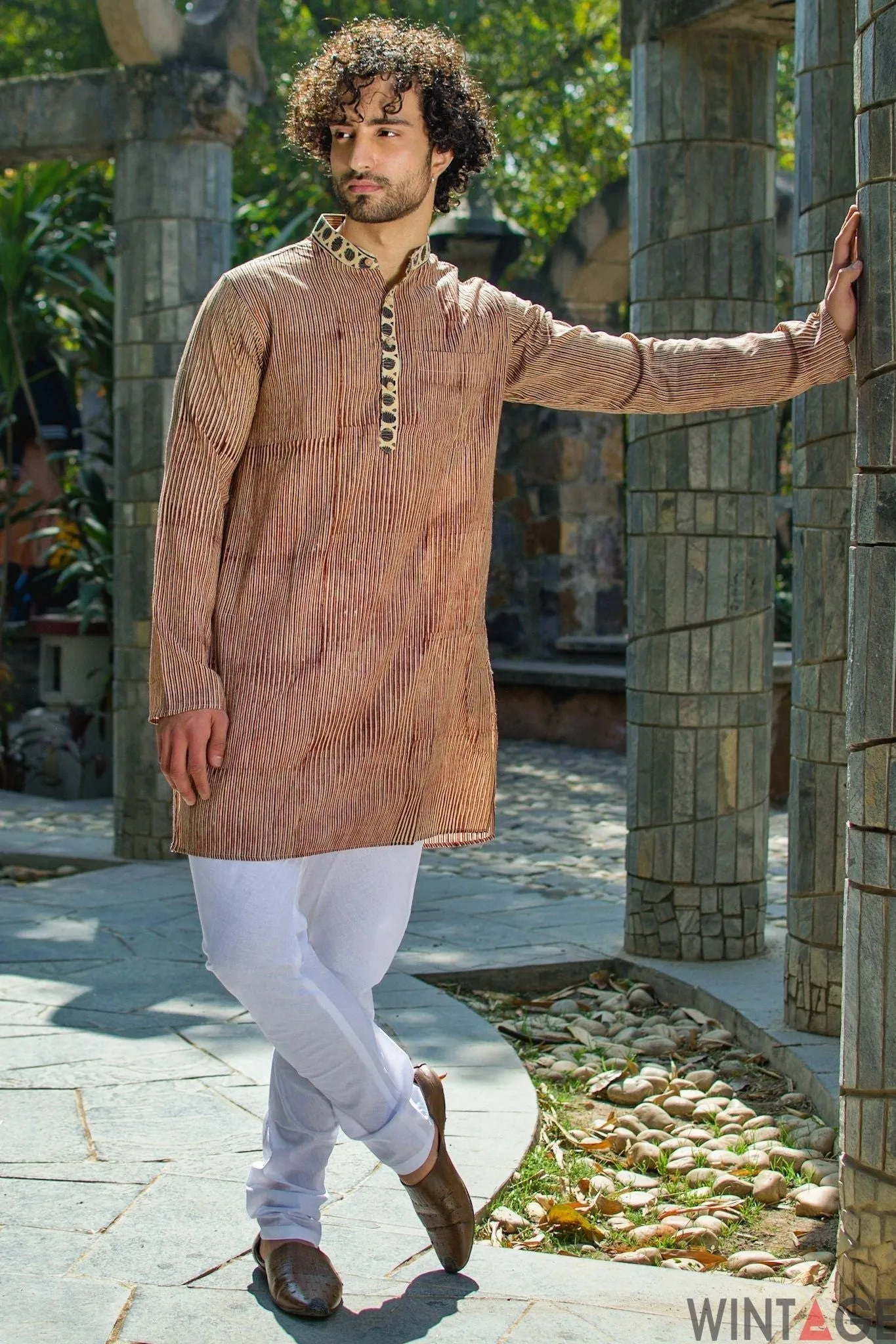 Jaipur 100% Cotton Light Red Long Kurta Pajama