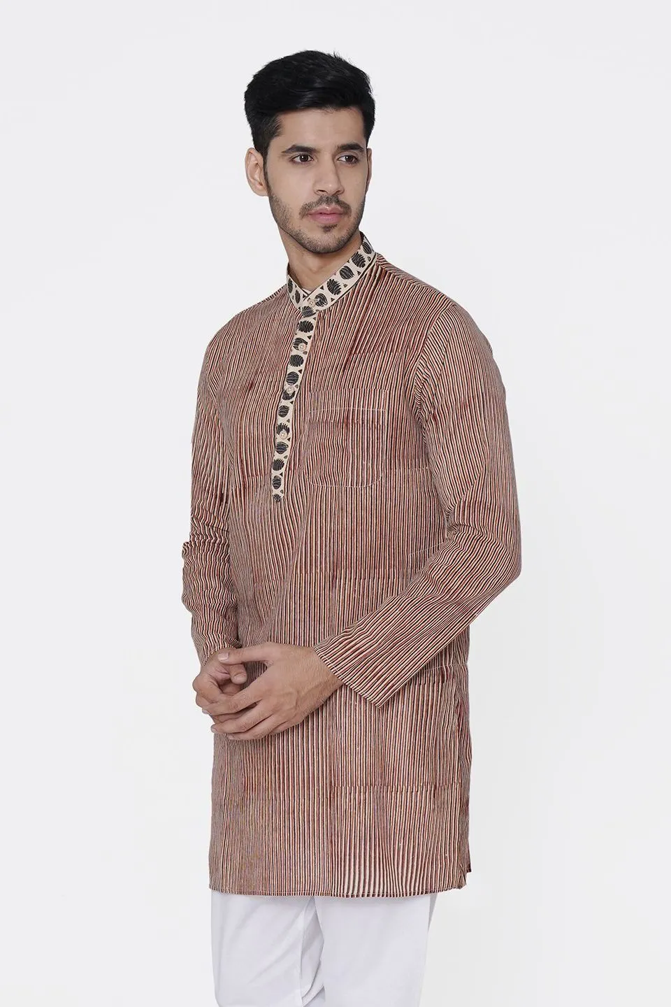 Jaipur 100% Cotton Light Red Long Kurta Pajama