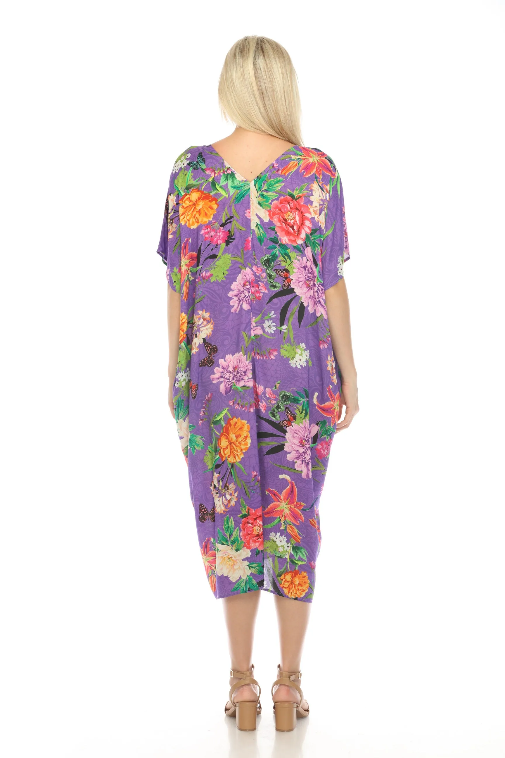 Johnny Was Orchid Goza Pleated Swim Cover Up Dress Boho Chic CSW5123-D