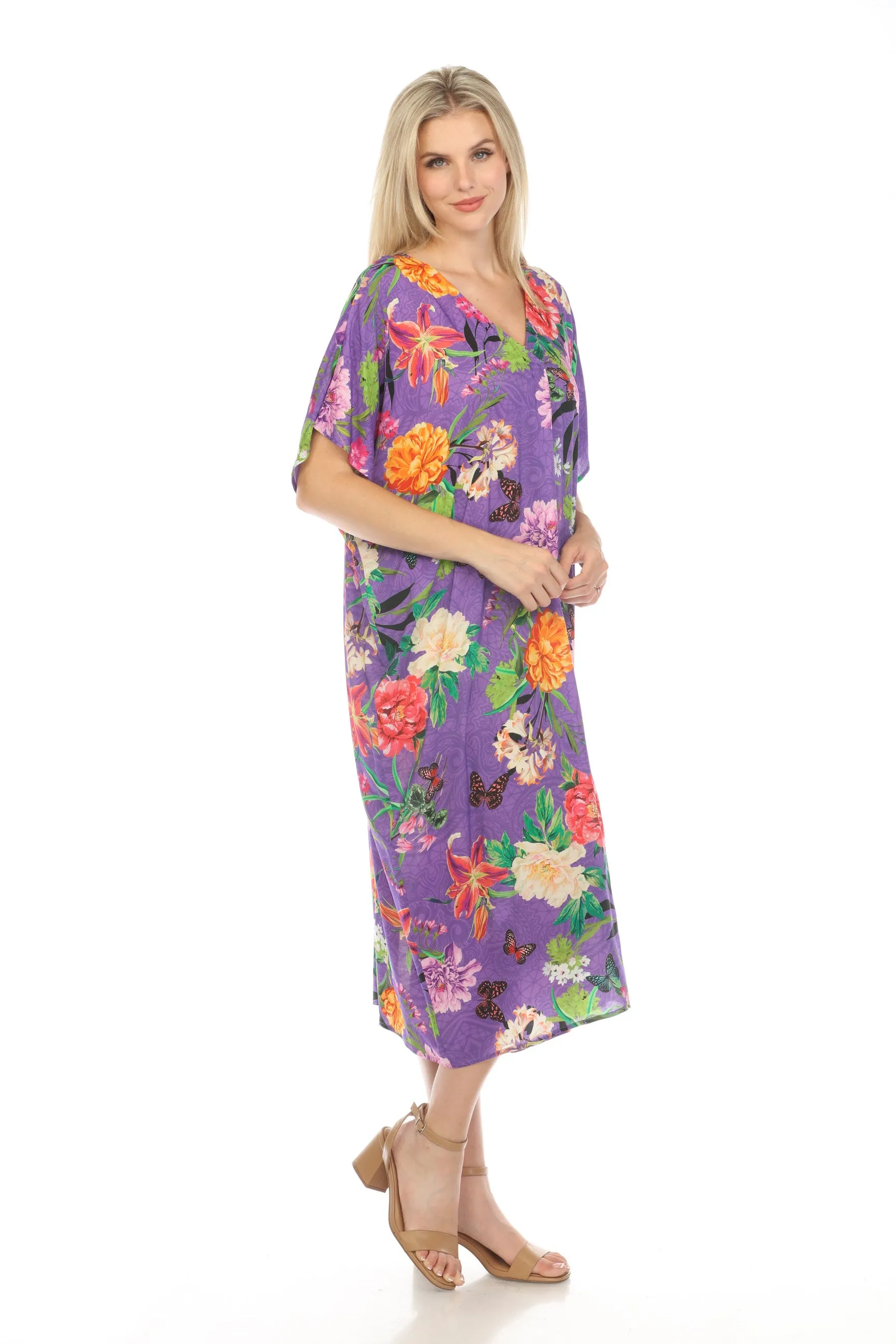 Johnny Was Orchid Goza Pleated Swim Cover Up Dress Boho Chic CSW5123-D
