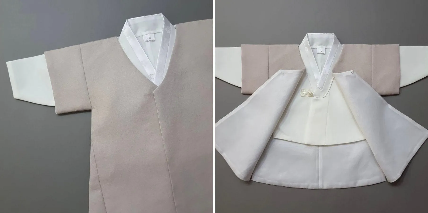 Joon D.Beige Solid Gray Boy Hanbok (100D-10YR)