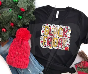KC Colored Black Friday Dots Black Tee