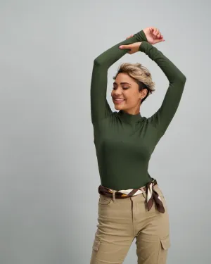 Ladies Turtle Neck Top - Khaki