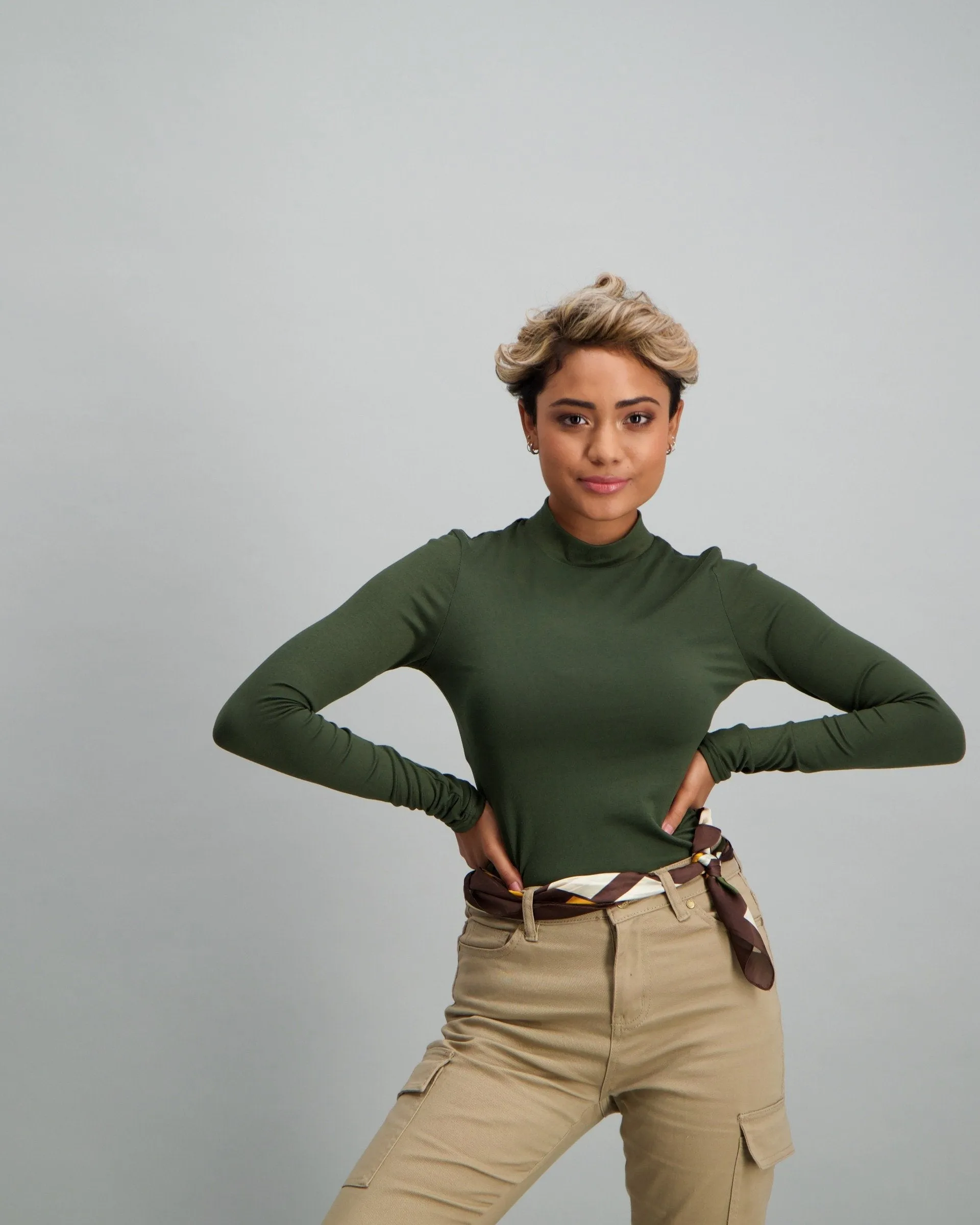 Ladies Turtle Neck Top - Khaki