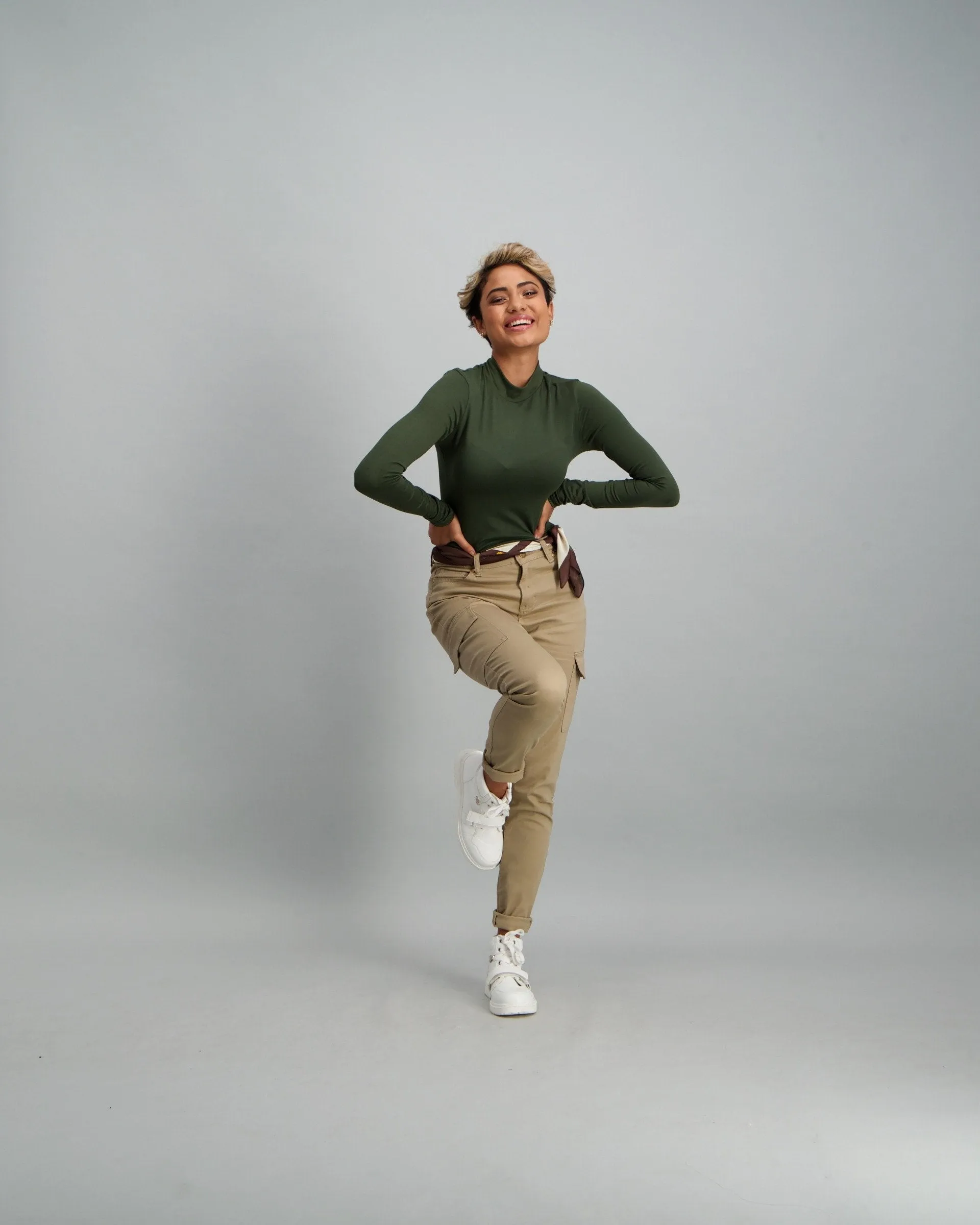 Ladies Turtle Neck Top - Khaki