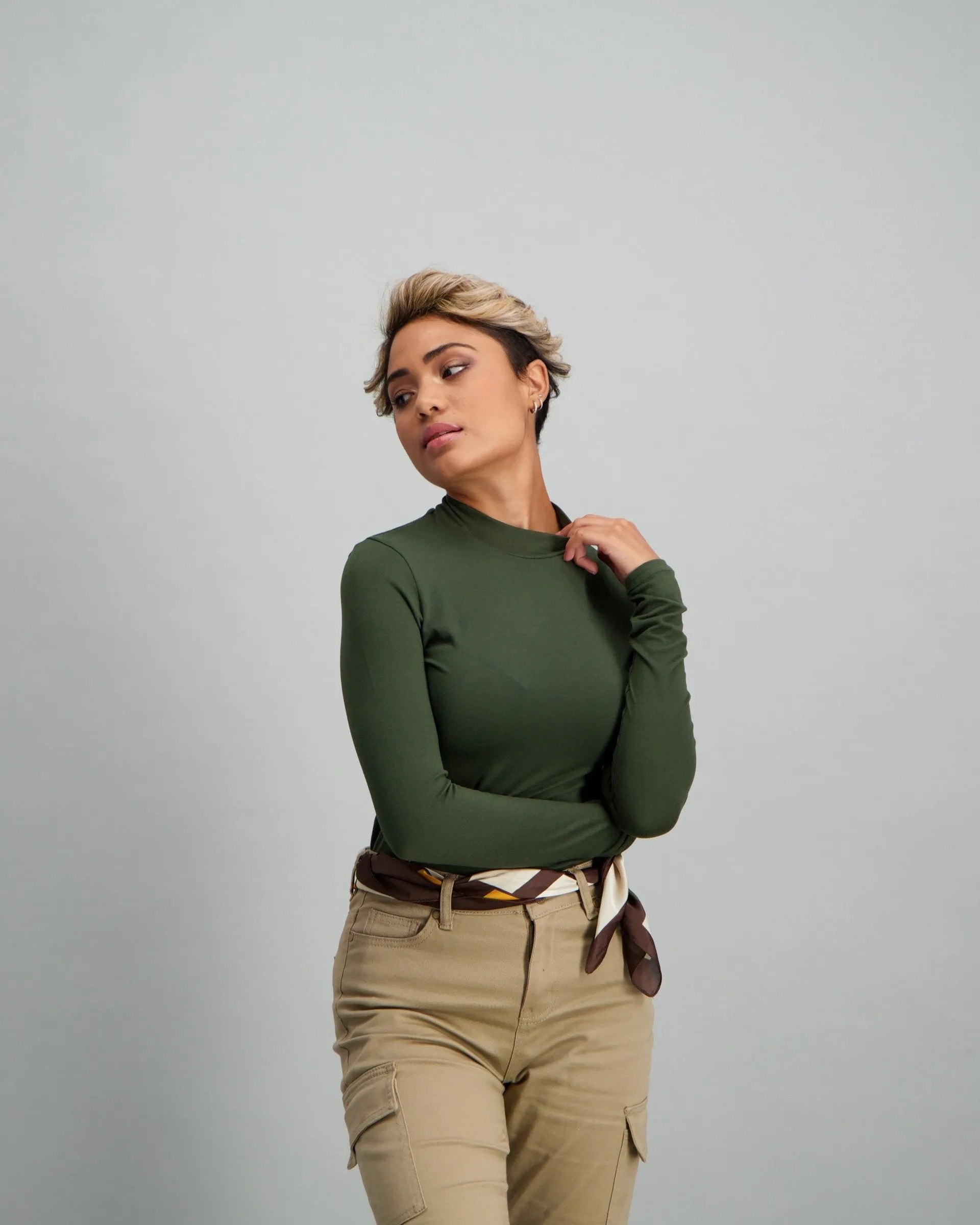 Ladies Turtle Neck Top - Khaki