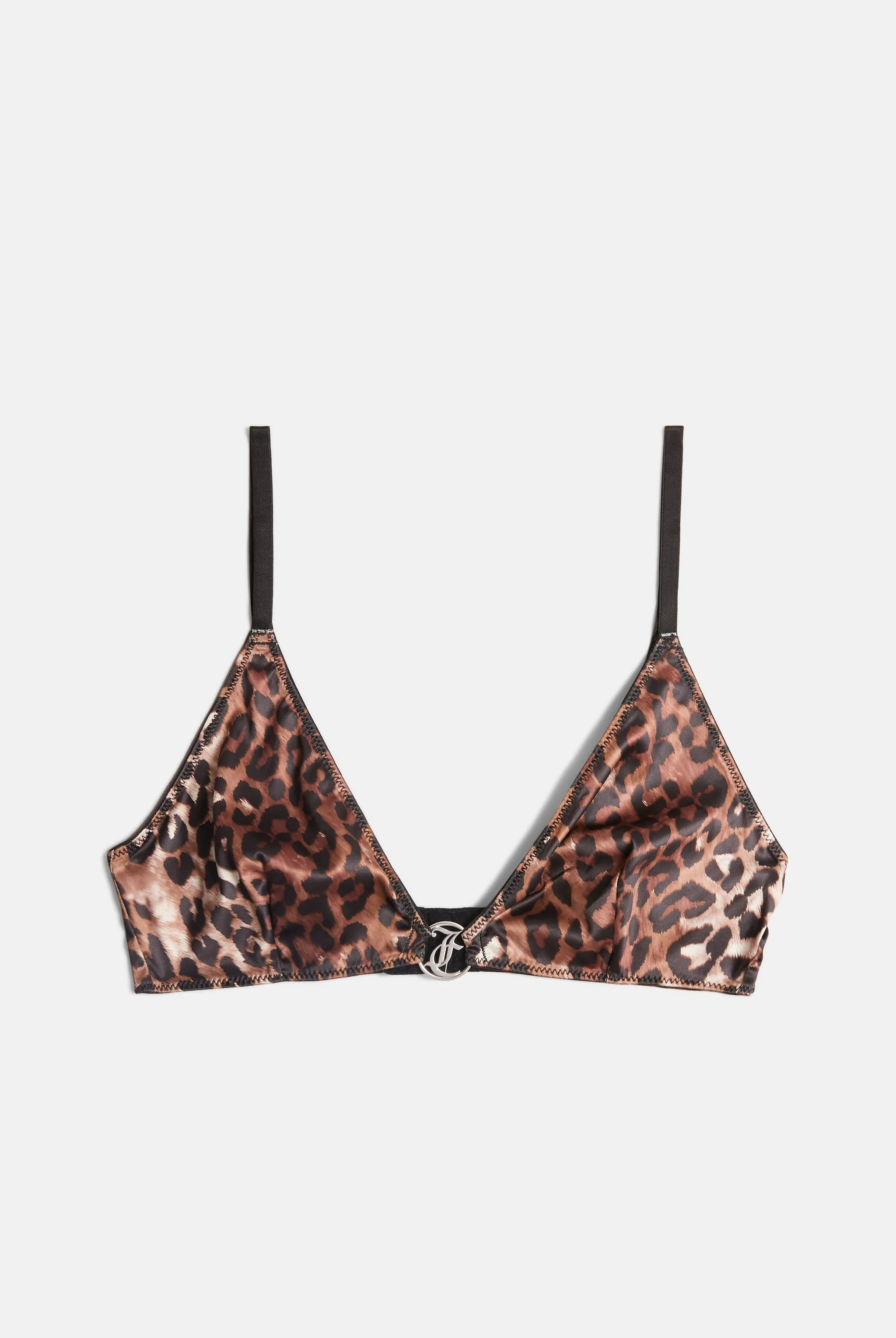 LEOPARD PRINT SATIN CHARM TRIANGLE BRA