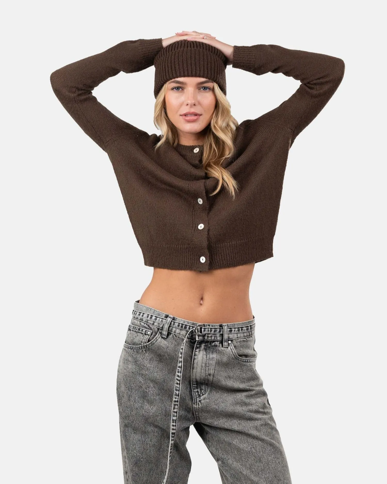 Light Weight Cardigan Brown
