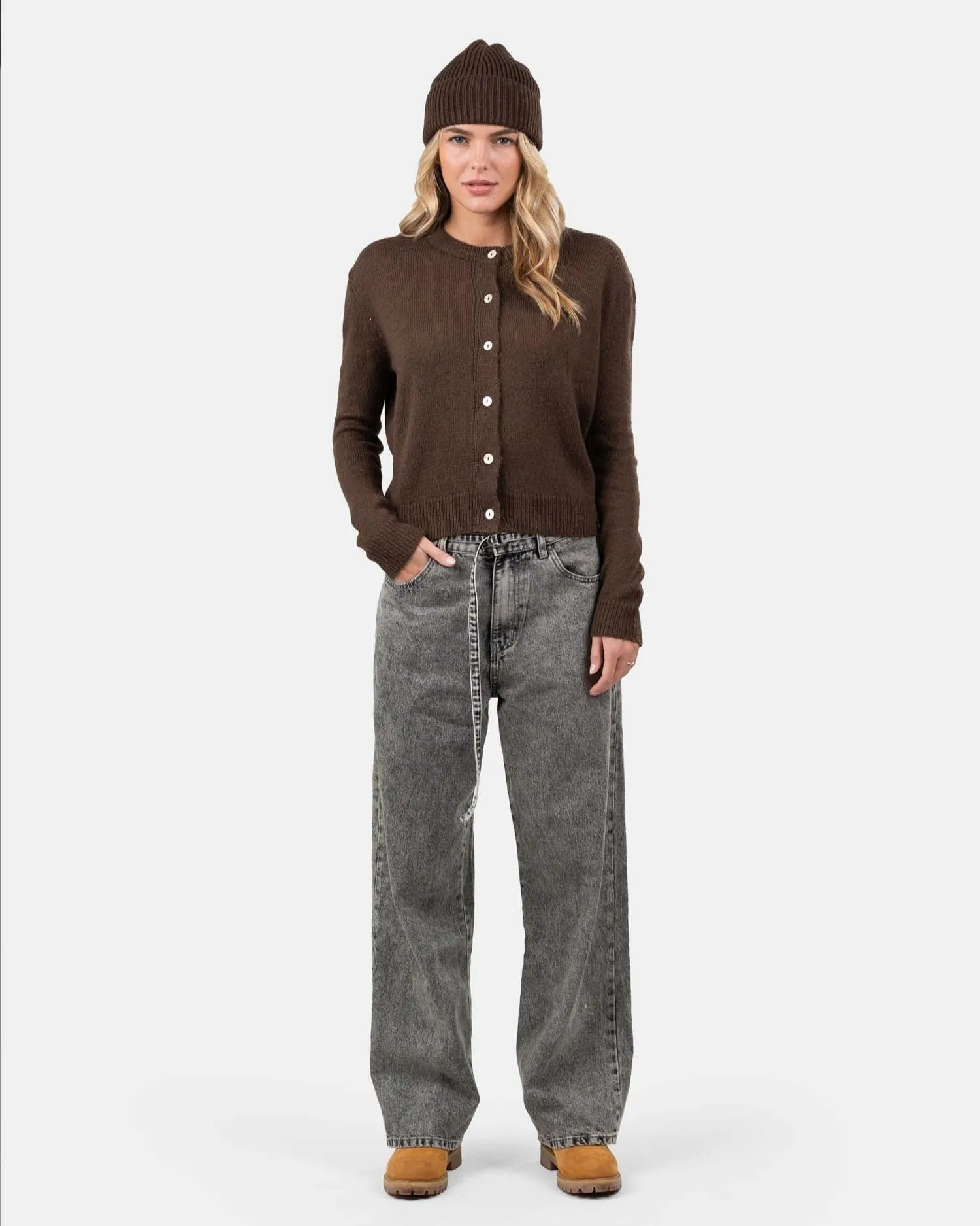 Light Weight Cardigan Brown