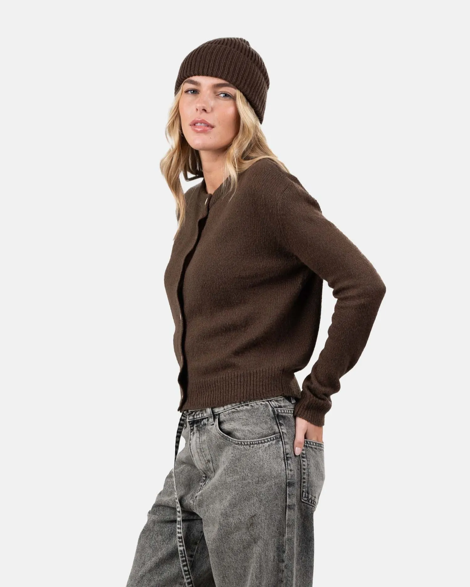 Light Weight Cardigan Brown