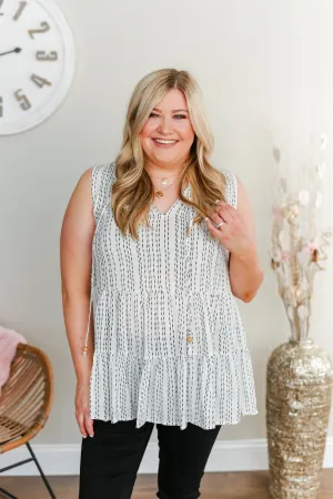 Looking For Light Sleeveless Blouse- Black & Ivory