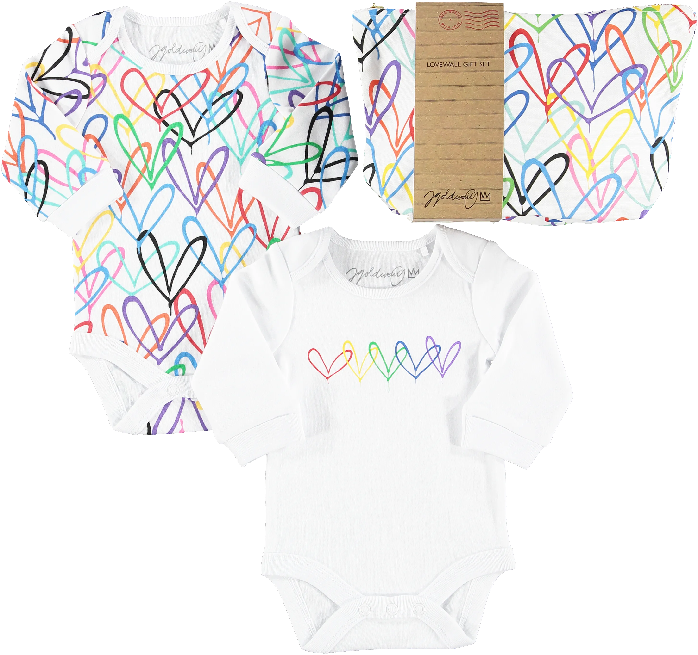 #Lovewall organic baby bodysuit set - James Goldcrown x From Babies with Love
