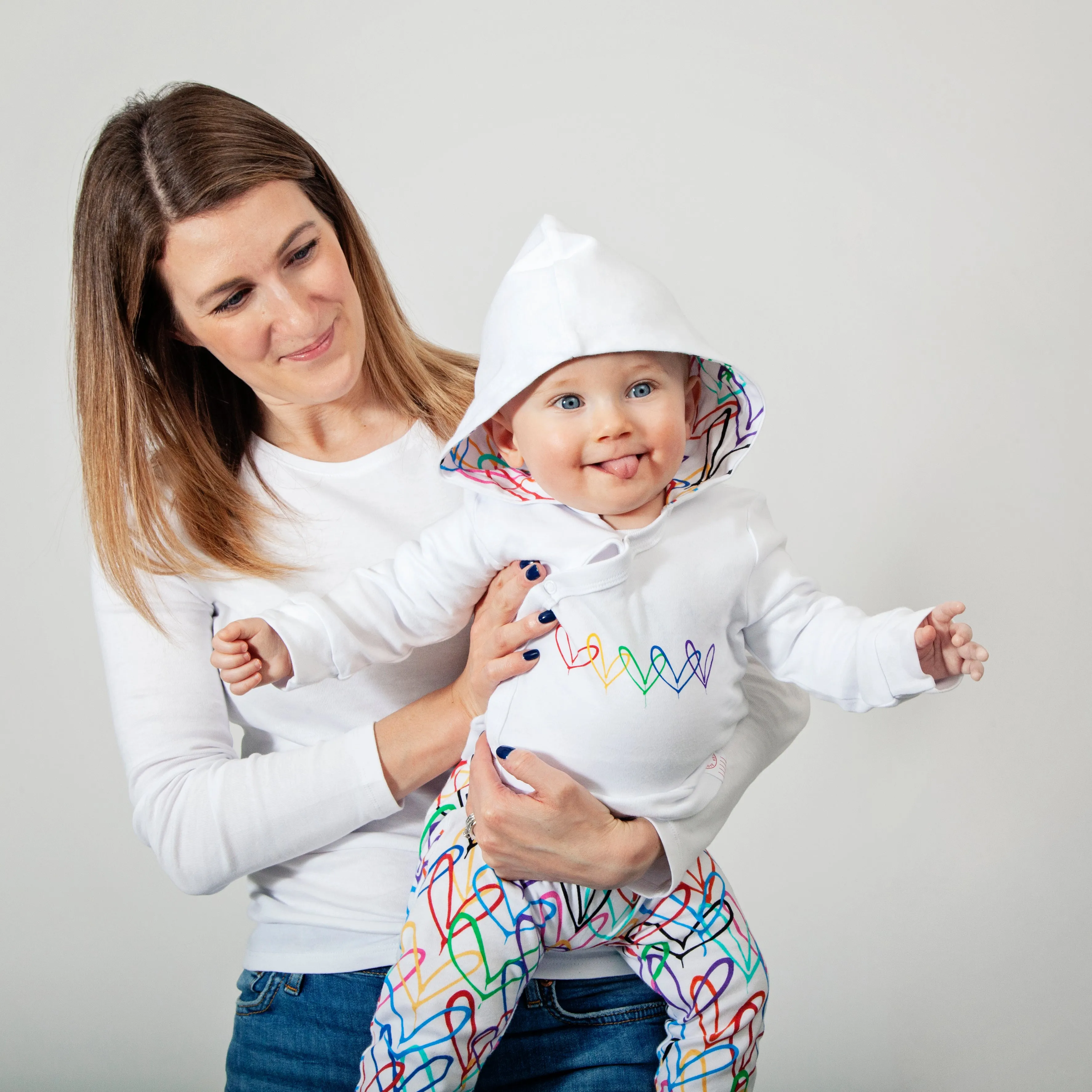 #Lovewall organic baby dungarees and hoodie gift set - James Goldcrown x From Babies with Love