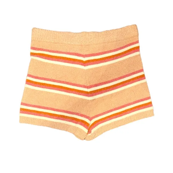 L*Space Sun Seeker Sweater Striped Shorts in Snow Lotus Size Small NEW