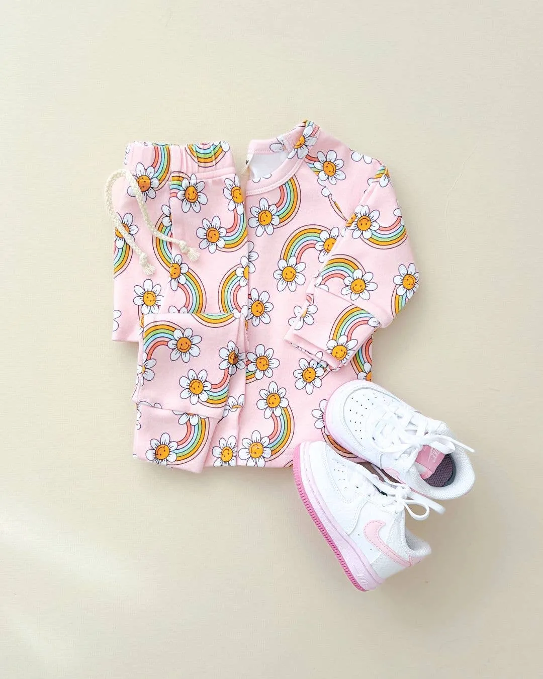 Lucky Panda Kids - Lounge Set | Retro Rainbow: 4T