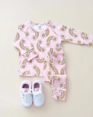 Lucky Panda Kids - Lounge Set | Retro Rainbow: 4T