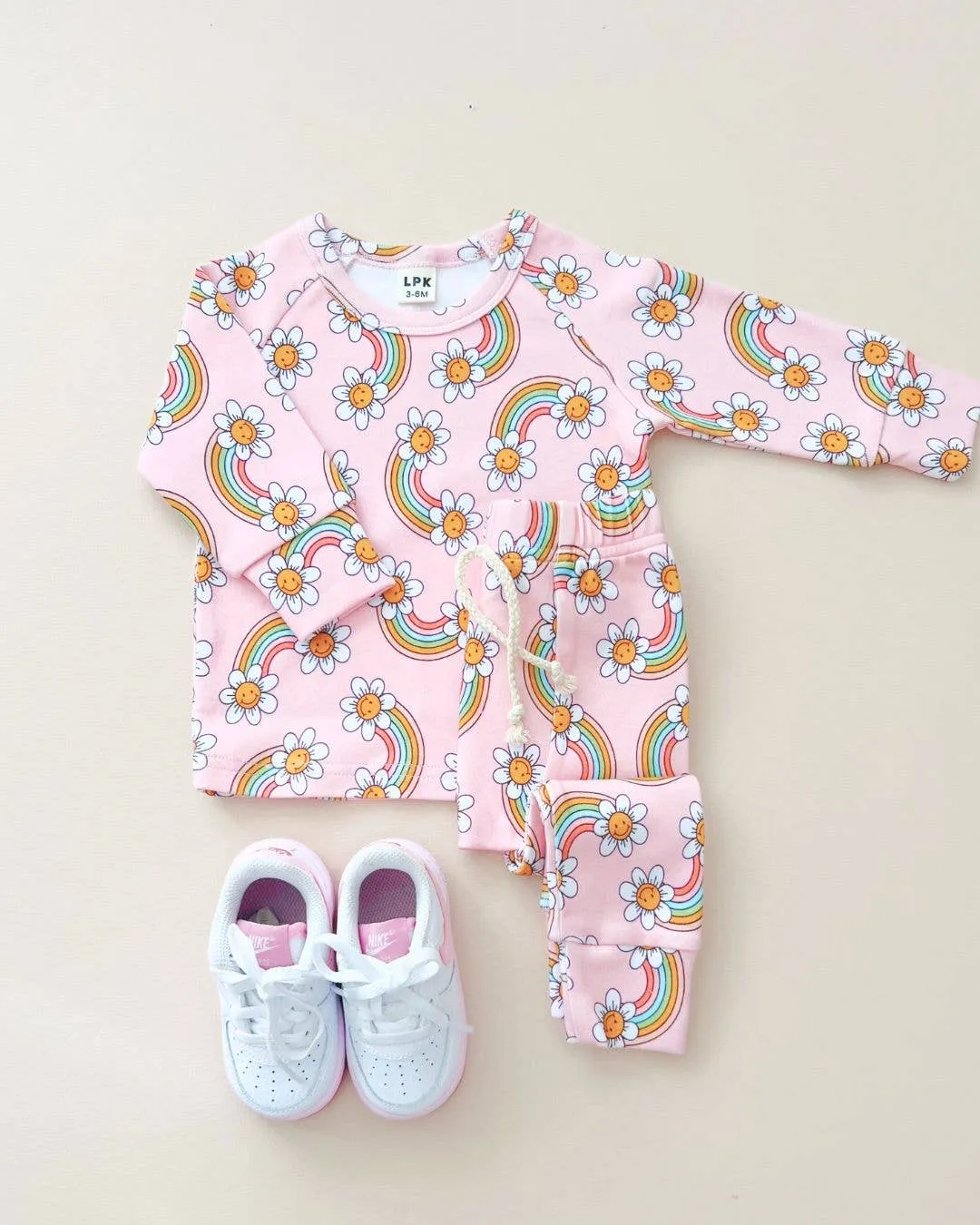 Lucky Panda Kids - Lounge Set | Retro Rainbow: 4T