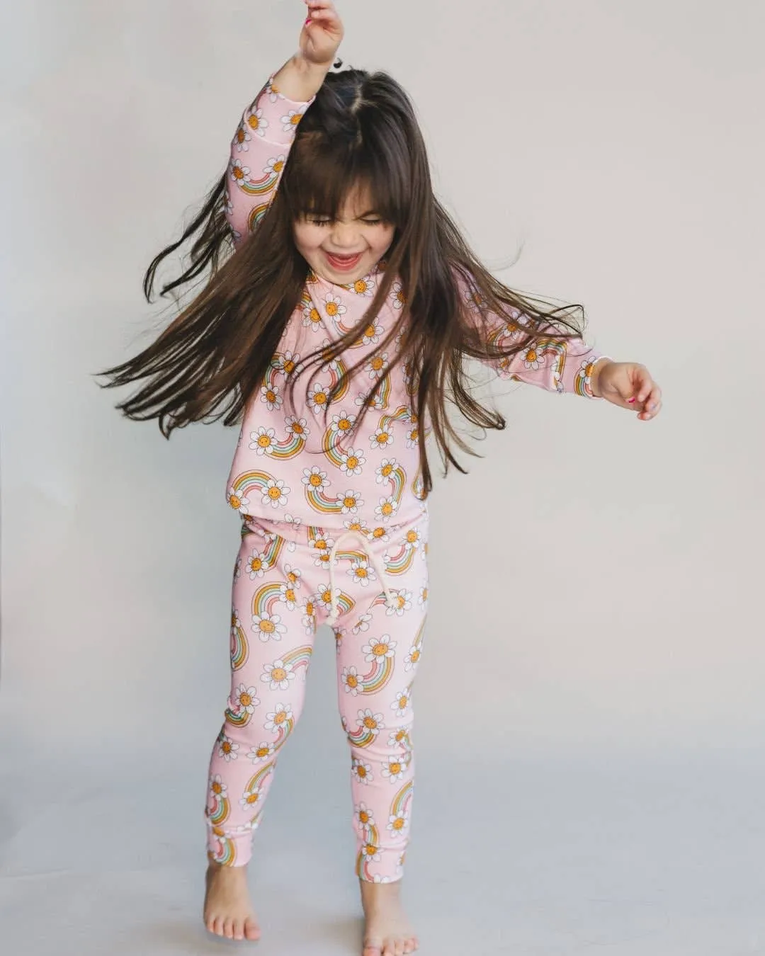 Lucky Panda Kids - Lounge Set | Retro Rainbow: 4T