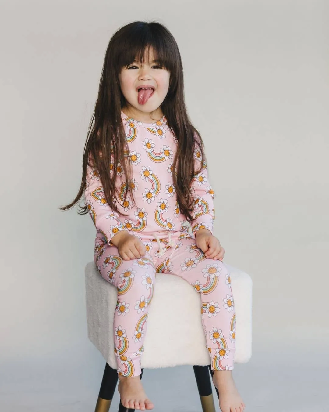 Lucky Panda Kids - Lounge Set | Retro Rainbow: 4T
