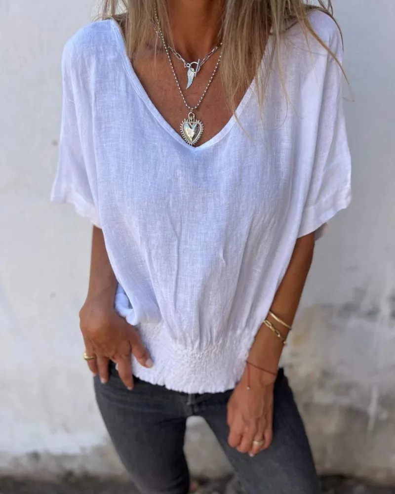 Luma | Waisted V-Neck T-Shirt