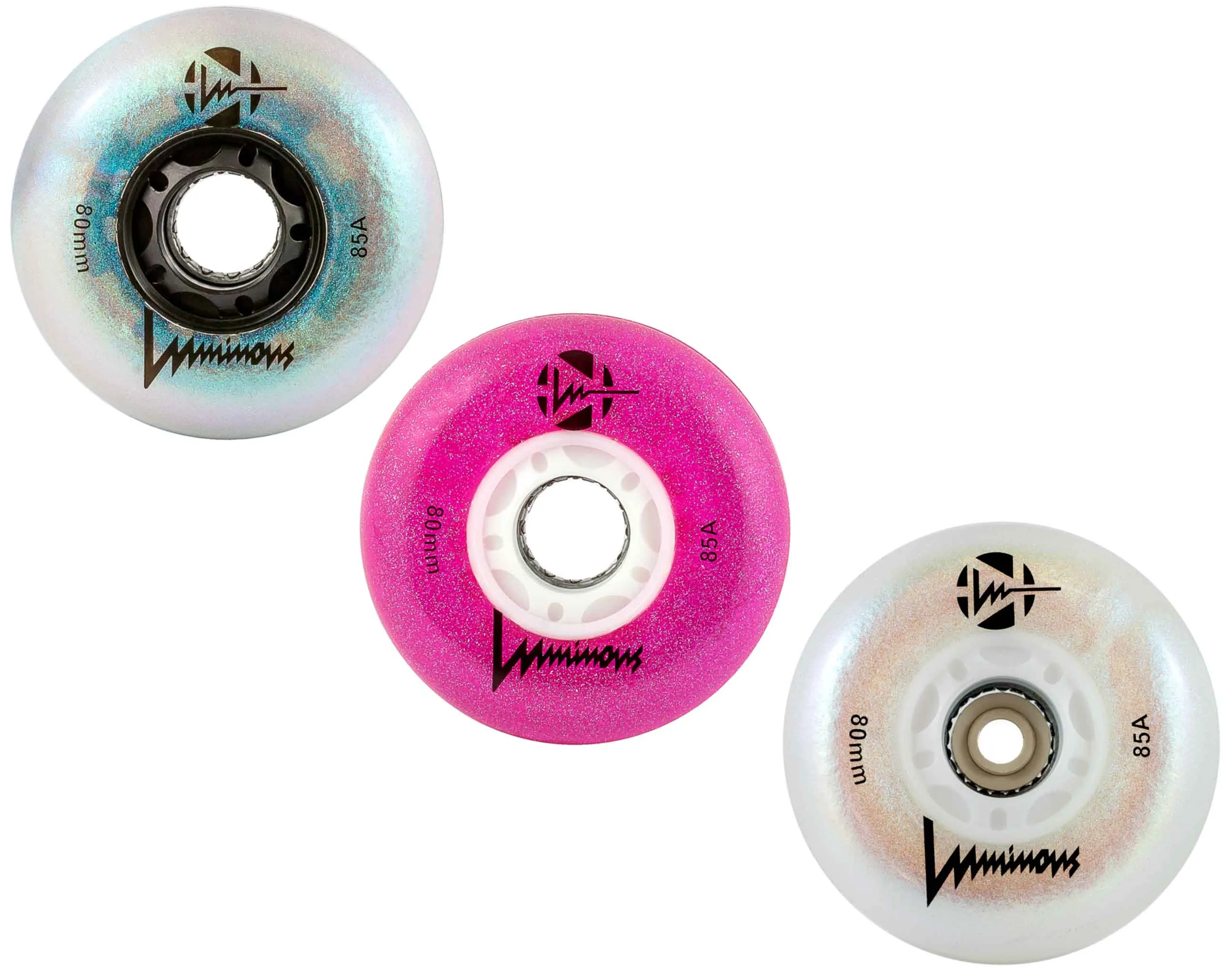 Luminous LED Inline Wheels Glitter 72mm 85a 4pk