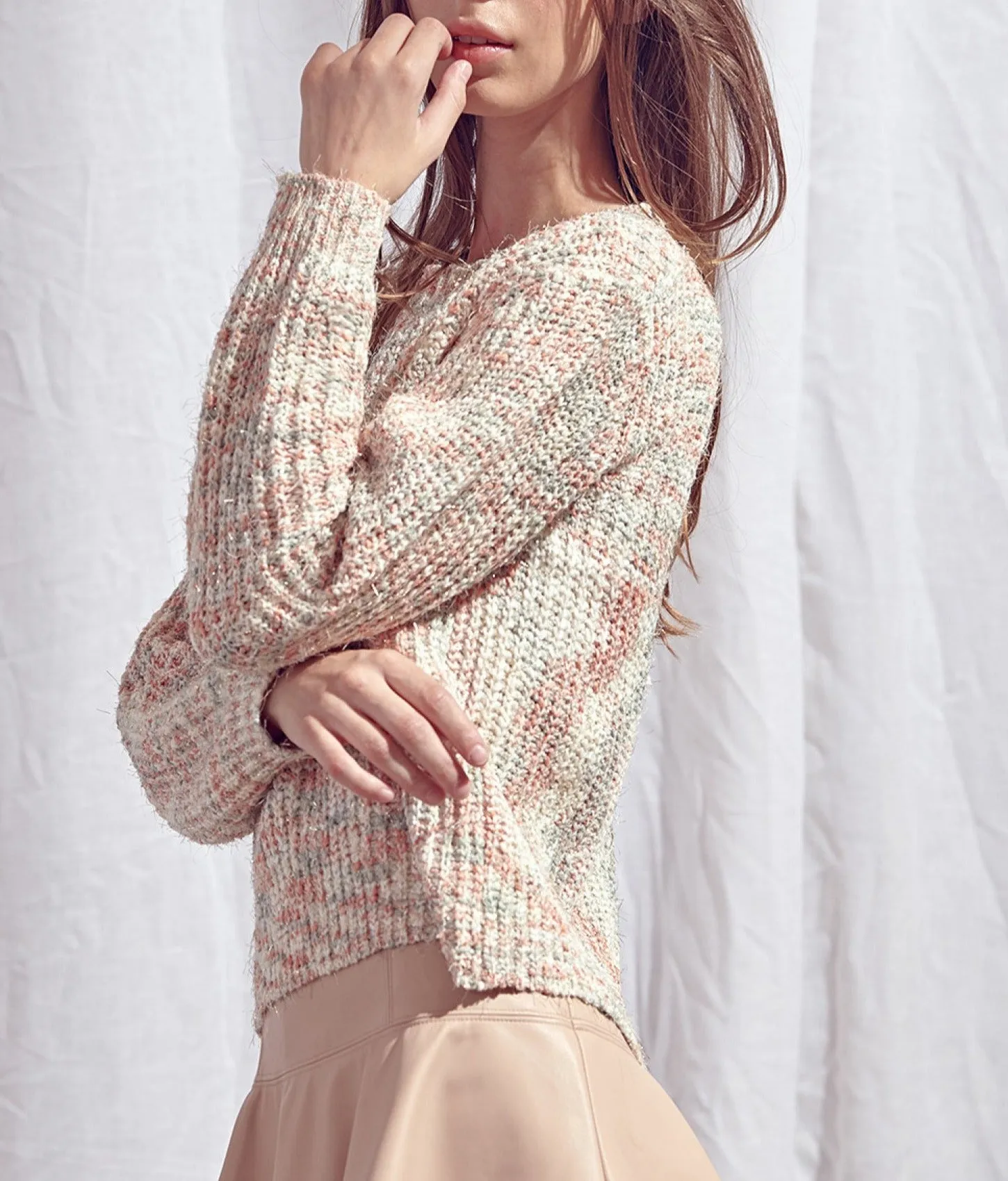 Lurex Boat Neck Sweater