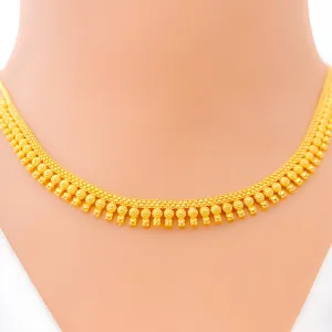 Luxurious Posh 22k Gold Floral Necklace Set