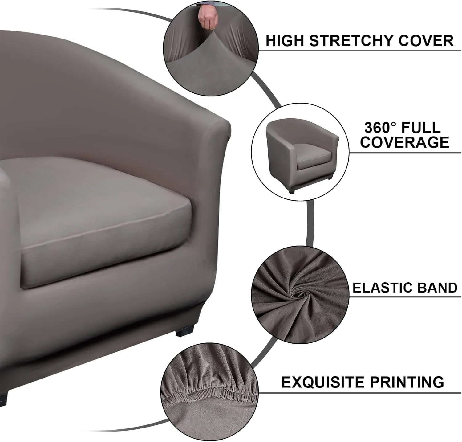 Lydevo Armchair Cover, Grey, condition new, no original packaging