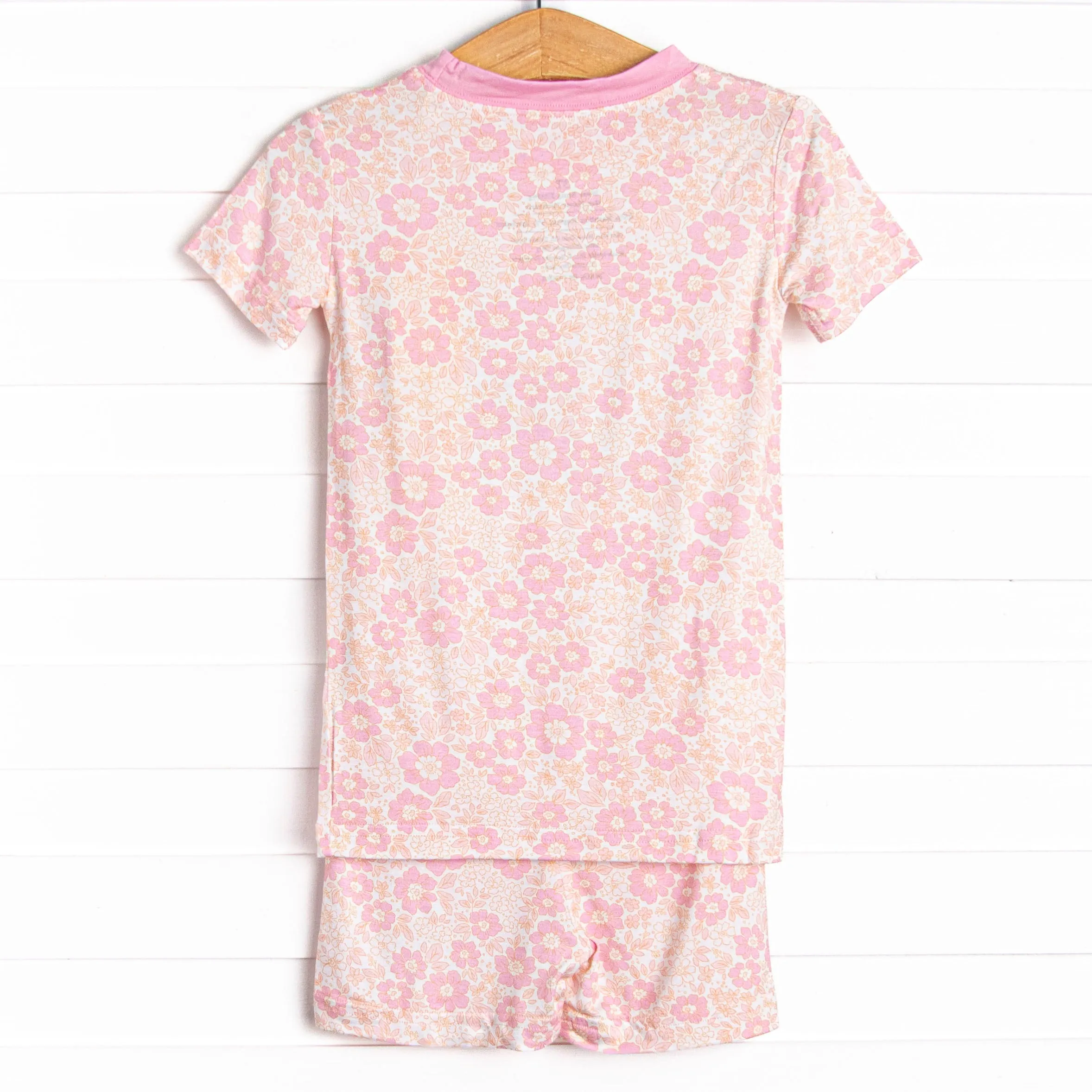Marigold Meadow Bamboo Pajama Short Set, Pink