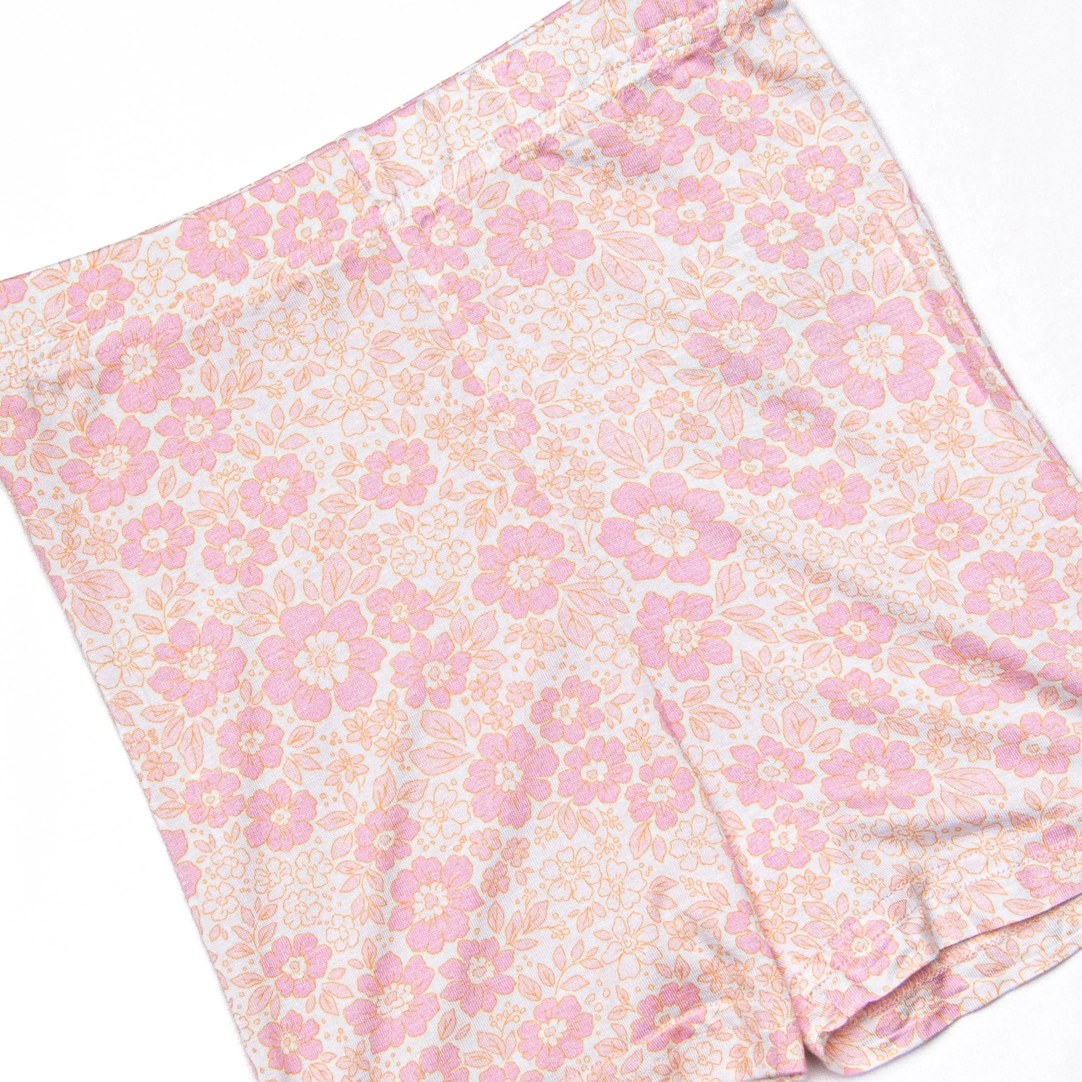 Marigold Meadow Bamboo Pajama Short Set, Pink