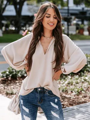 Marlena Balloon Sleeve Top - Neutral