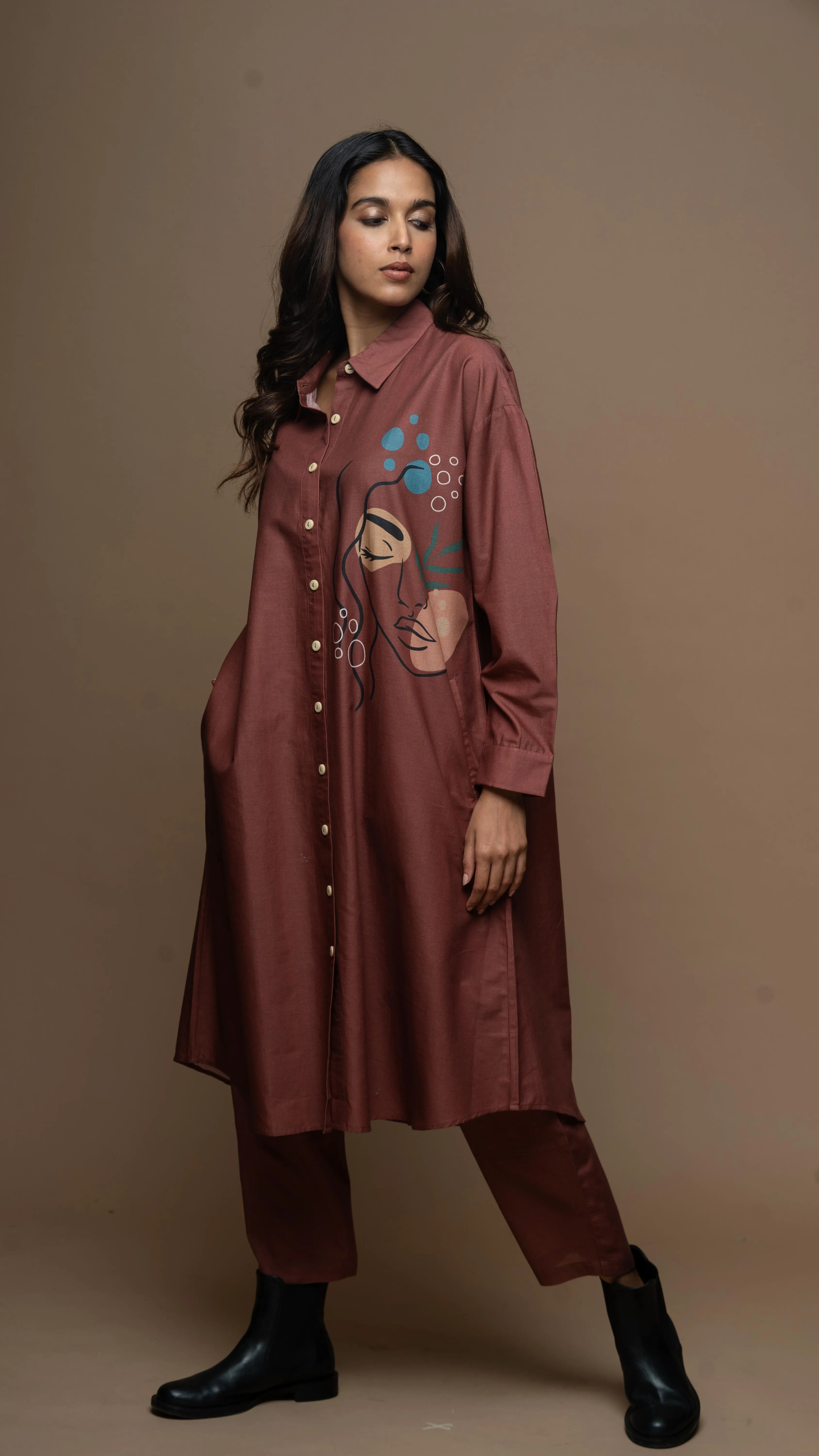 Marsala Tranquil Lady: Co-ord Pants Set