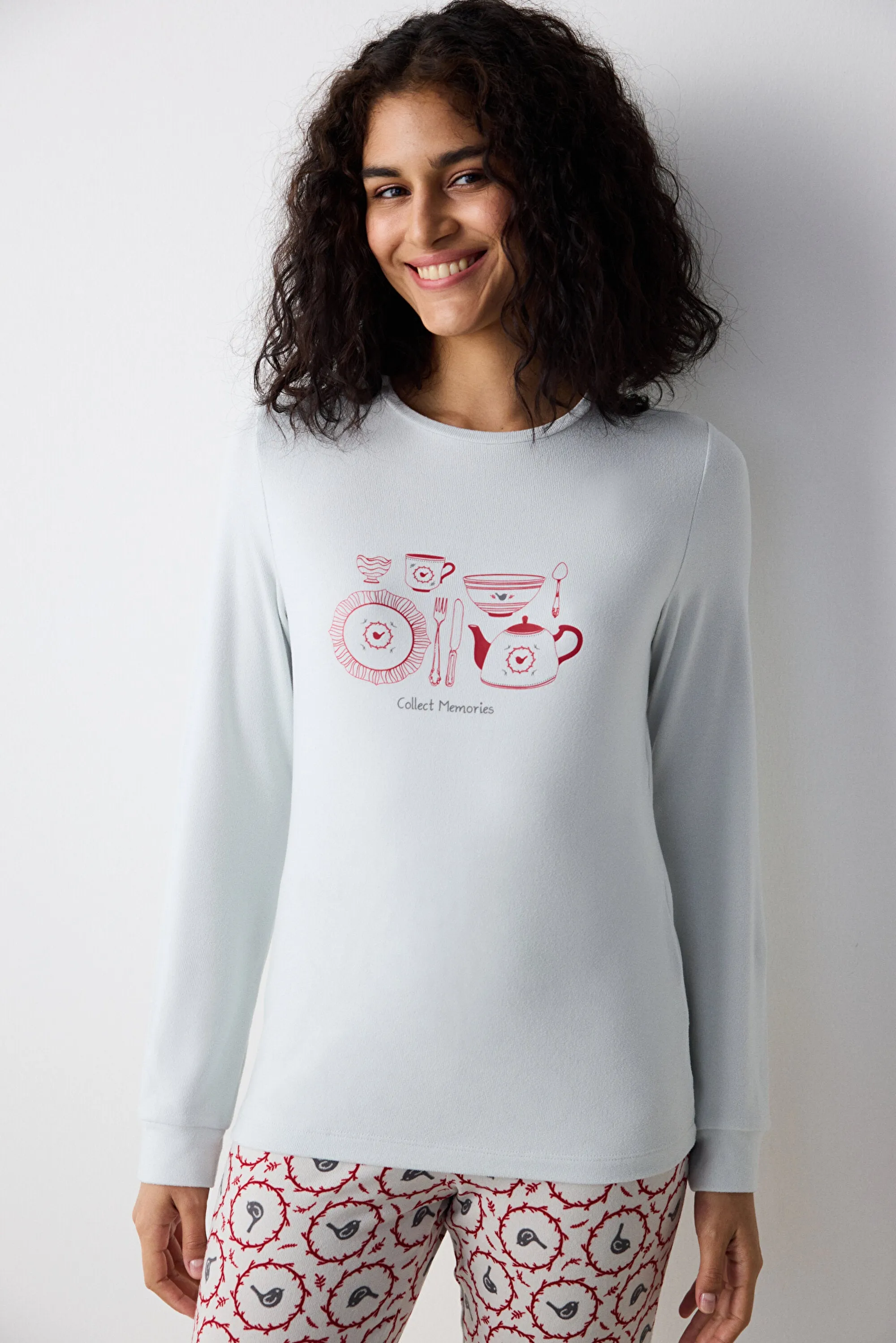 Memories Light Grey Thermal Pajama Set