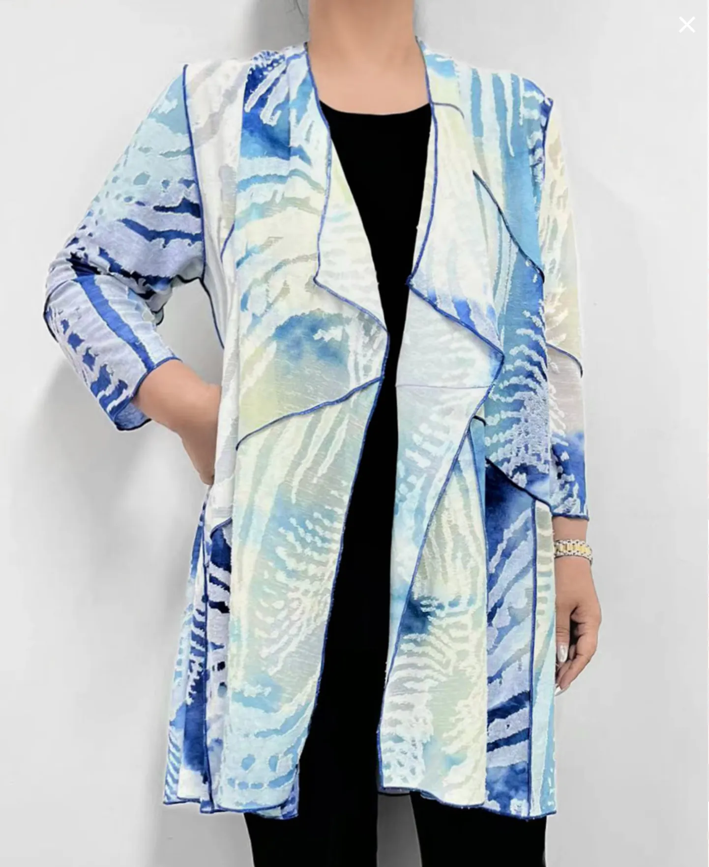 Mesh Cardigan in multi colours Blues