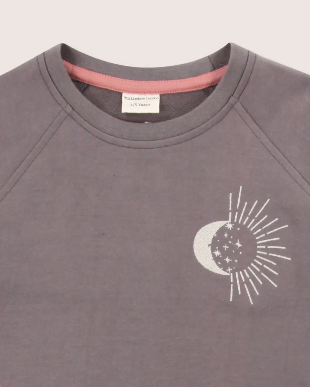 Midnight Grey Moon Motif Print Sweatshirt