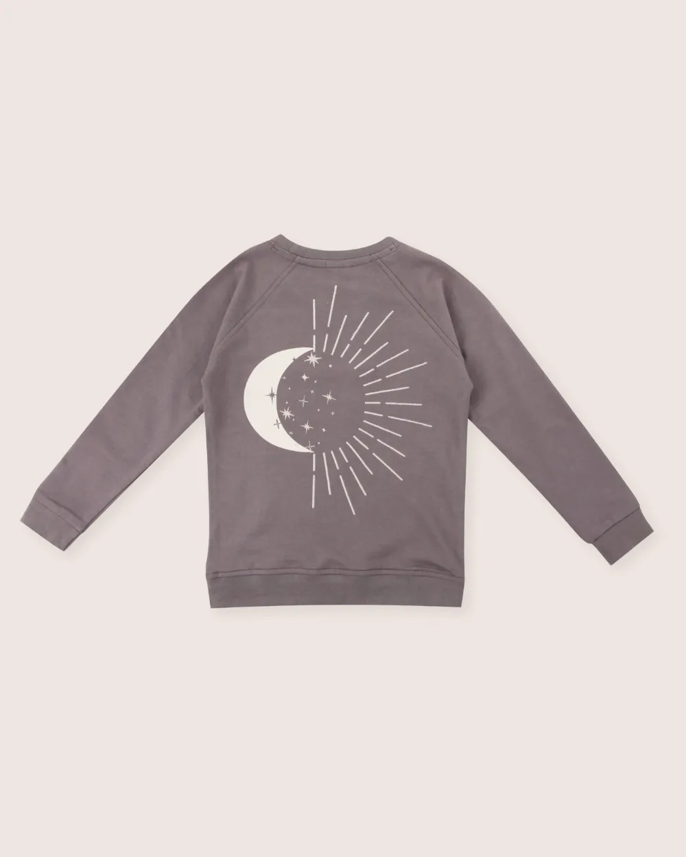 Midnight Grey Moon Motif Print Sweatshirt