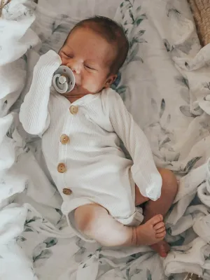 Milk White Rib Cotton Stretch Bodysuit