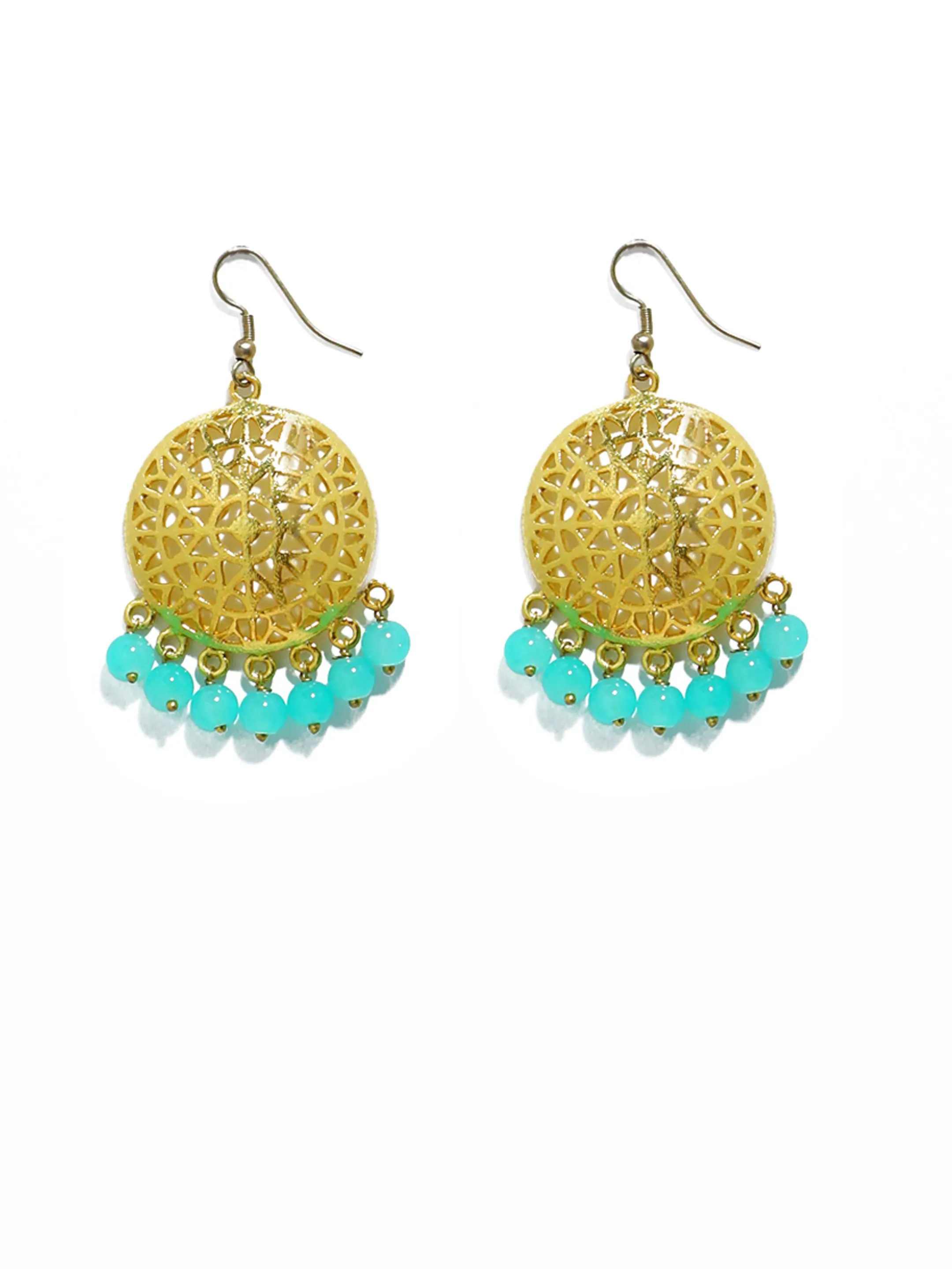 Mint Blue Beaded Choker Necklace Set