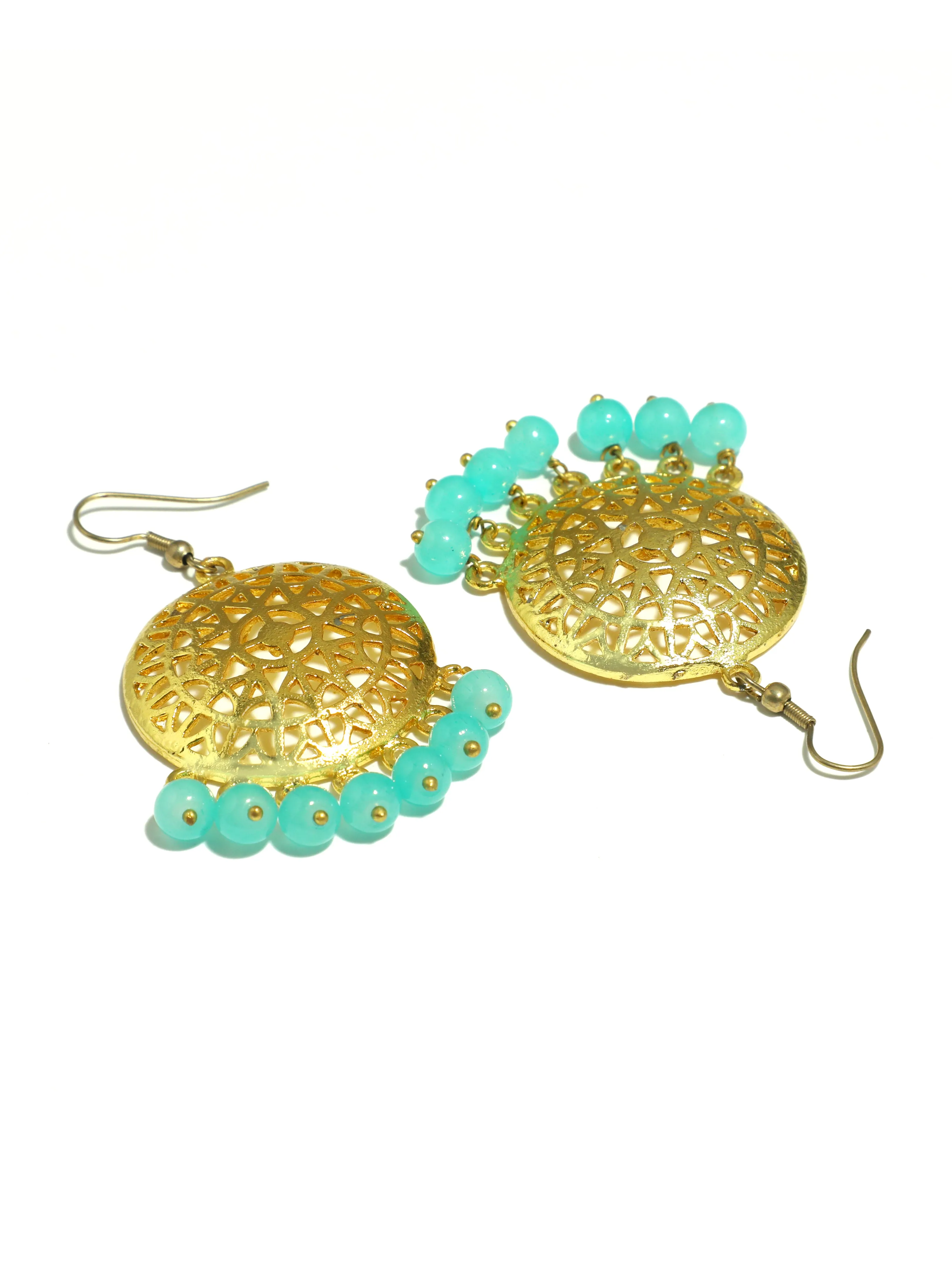 Mint Blue Beaded Choker Necklace Set