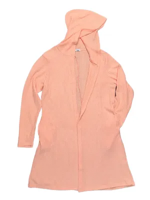 MM Hooded Waffle Cardigan -Peach