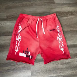 Monday Flame Print Drawstring Knit Shorts