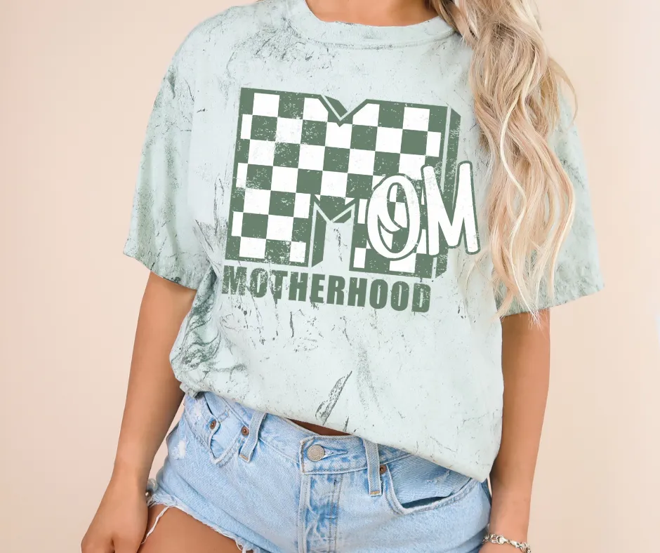 MTV Mom Motherhood Green Tie Dye Tee