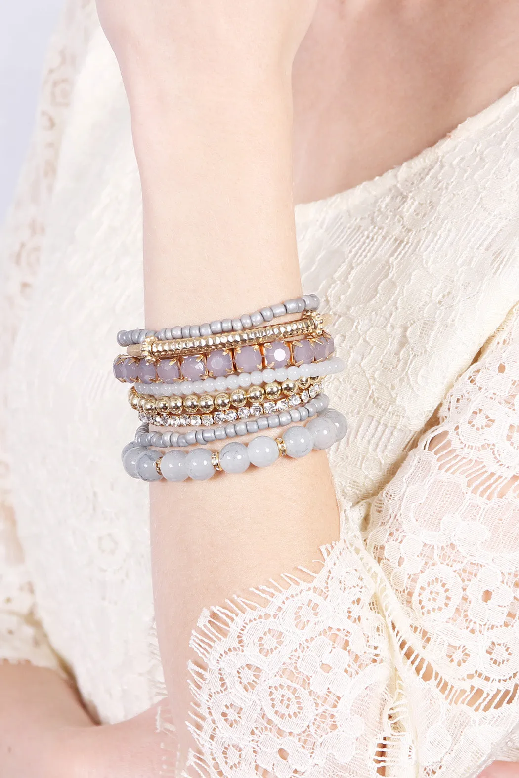 Multicolor Bead Bracelet Set