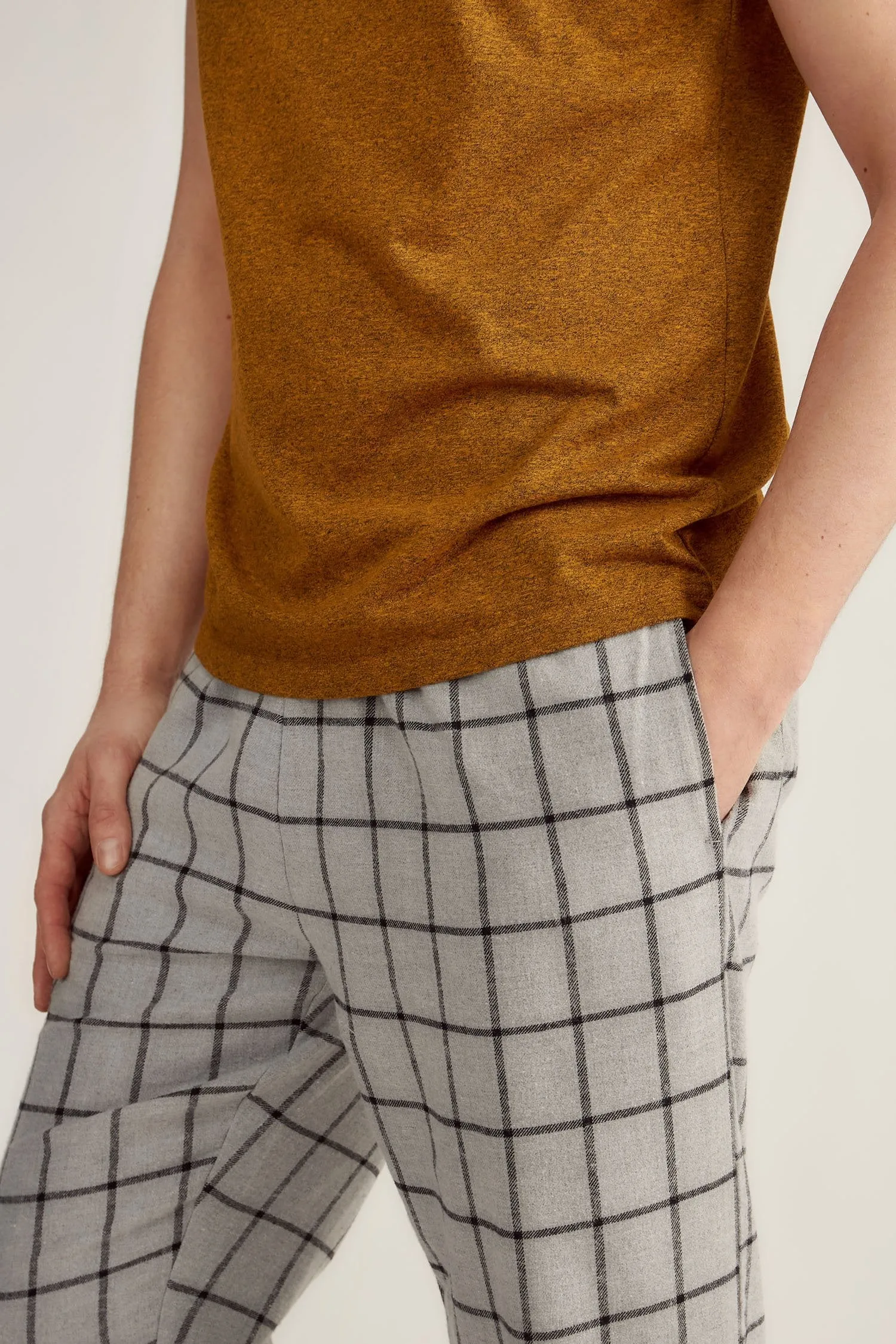 Mustard Grindle Marl Check Pyjama