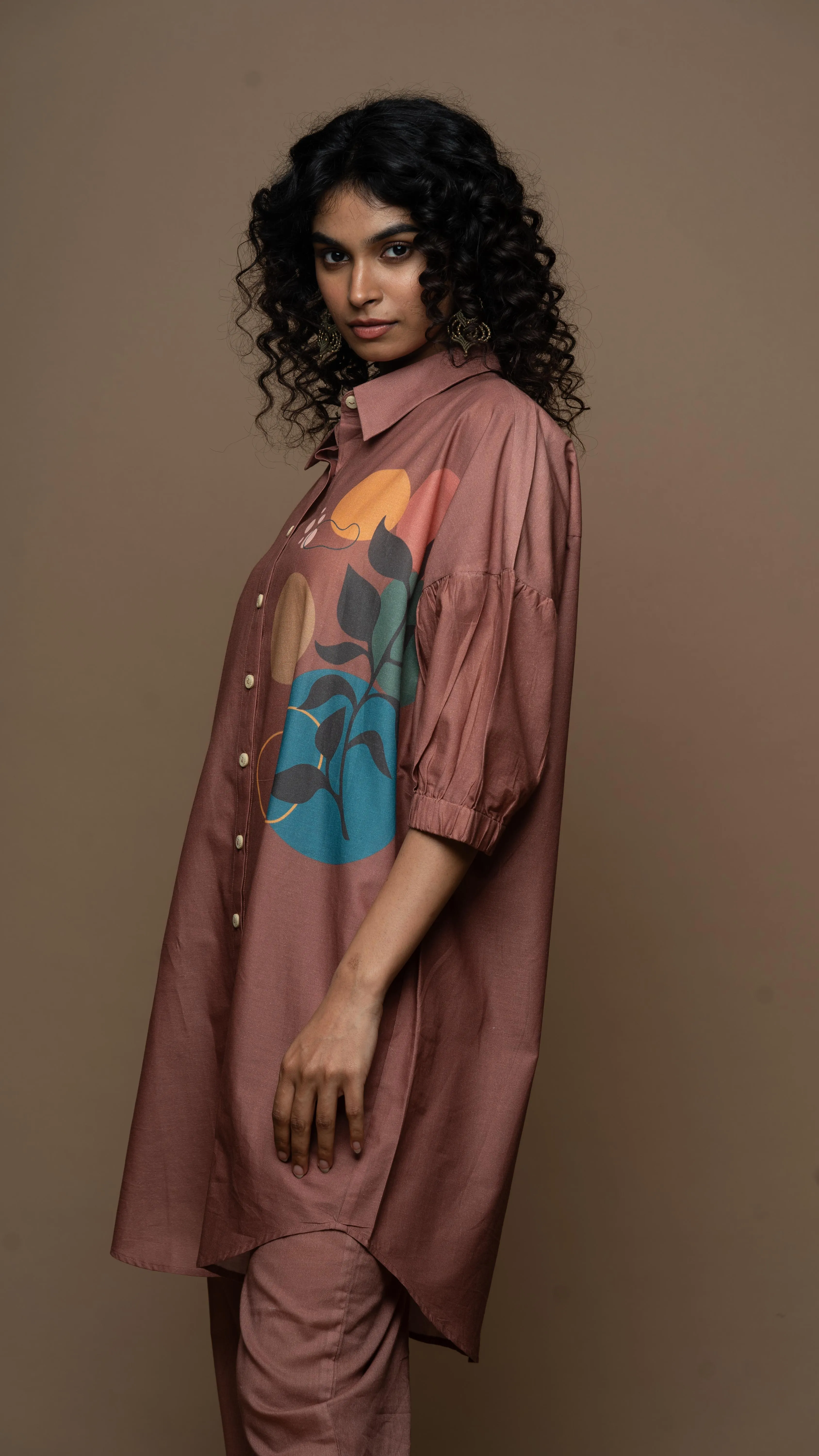 Muted Desert Rose Mystic Leaf: Co-ord Pants Set