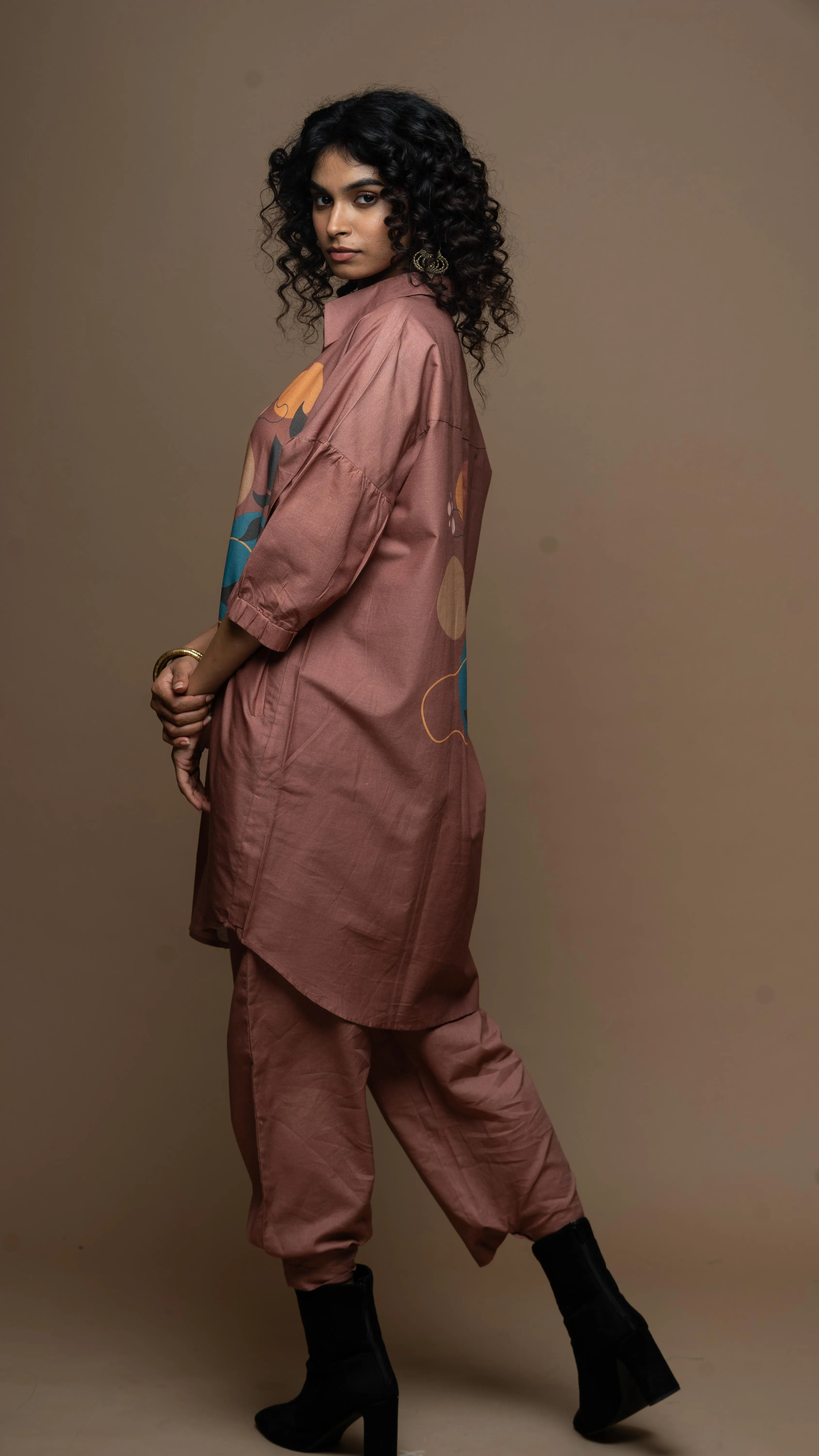 Muted Desert Rose Mystic Leaf: Co-ord Pants Set