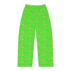 Neon Green Golden Suns Pajama Pants