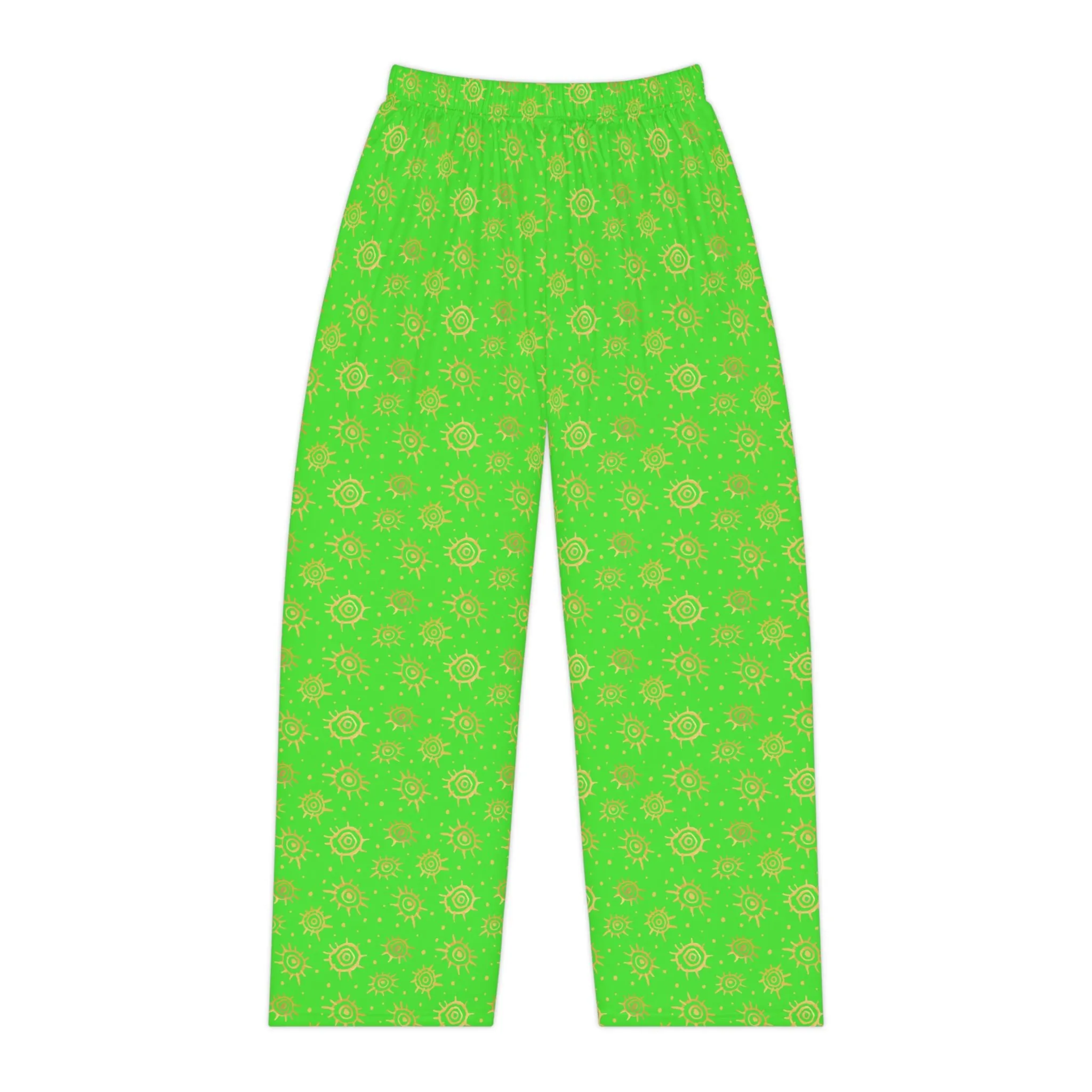 Neon Green Golden Suns Pajama Pants